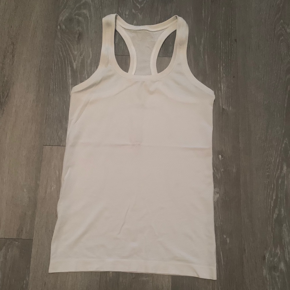 Lululemon white Swiftly tank.